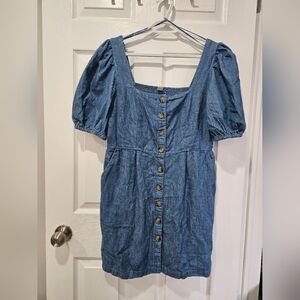 Old Navy Denim Blue Button-Down Denim Dress